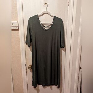 Cupio army green midi dress, size XL/TG